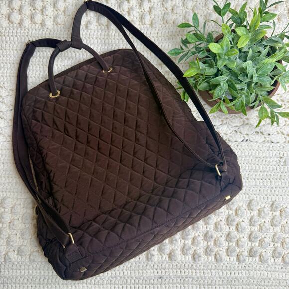 VERA BRADLEY Woman\'s Quilted Large Backpack Carryall Chocolate Brown main image 6